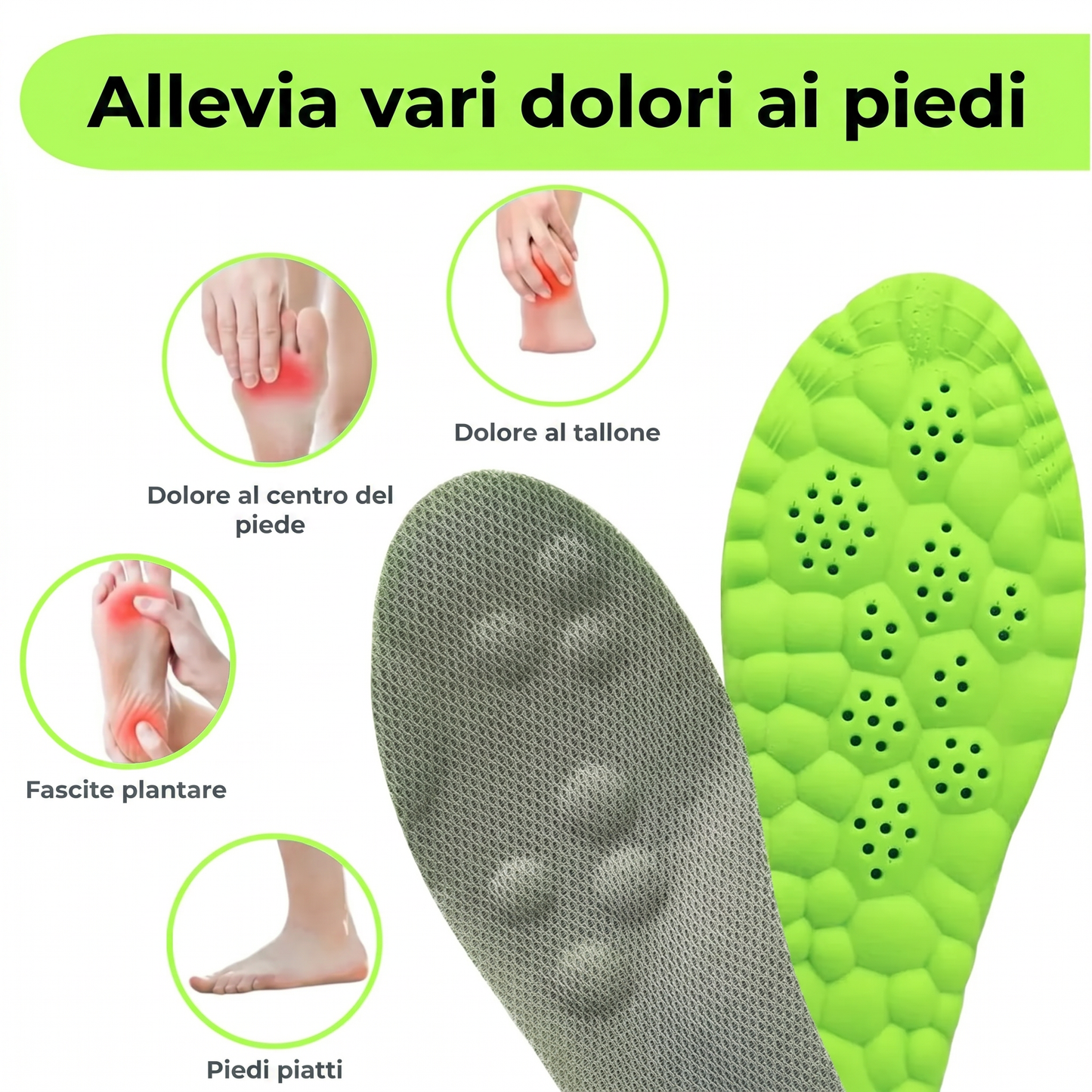 Solette Ortopediche PlantaFlex® | Sollievo Immediato da Dolori Plantari e Stanchezza ai Piedi
